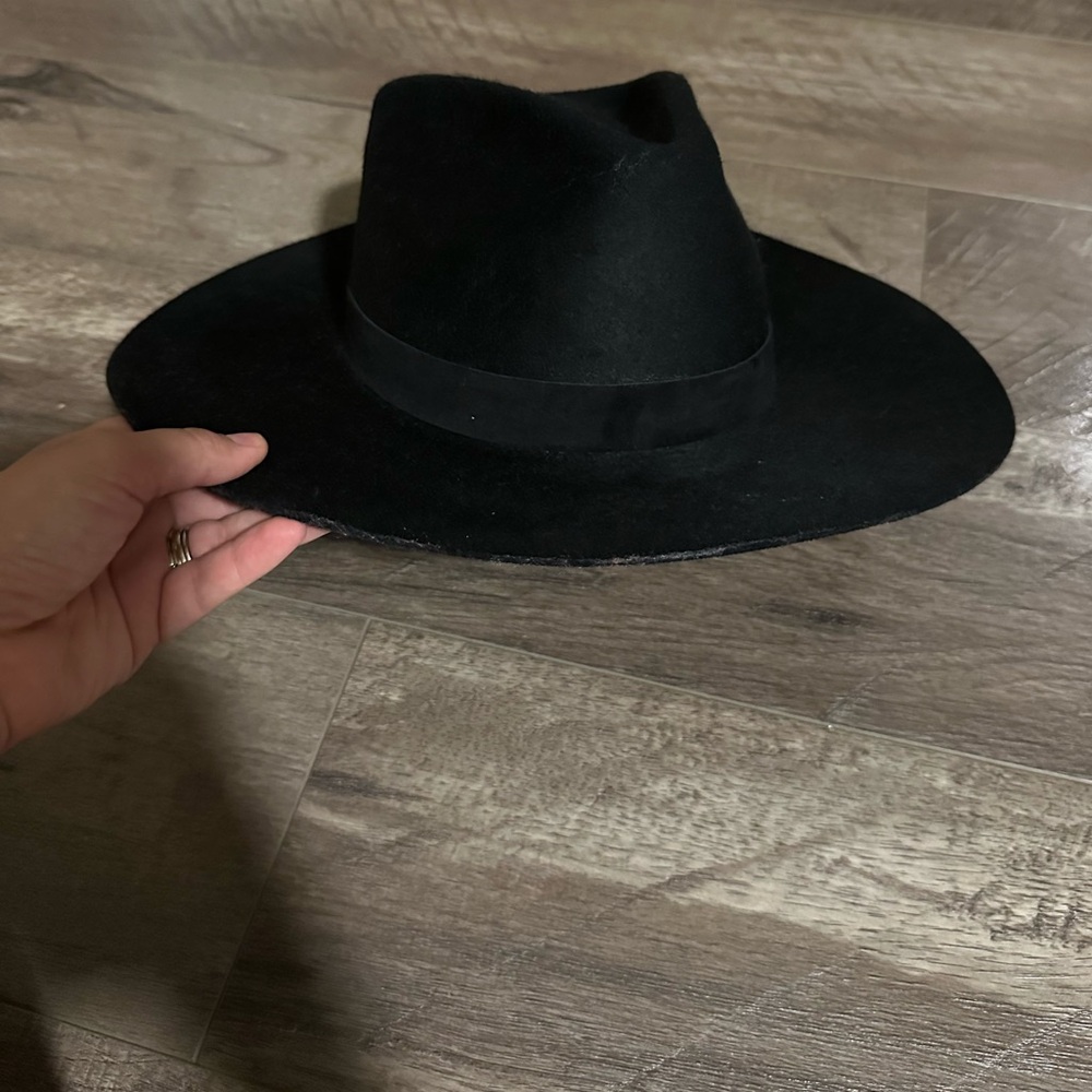 NEW Janessa Leone Ross Hat Package Wool Fedora Black M - Picture 4 of 5